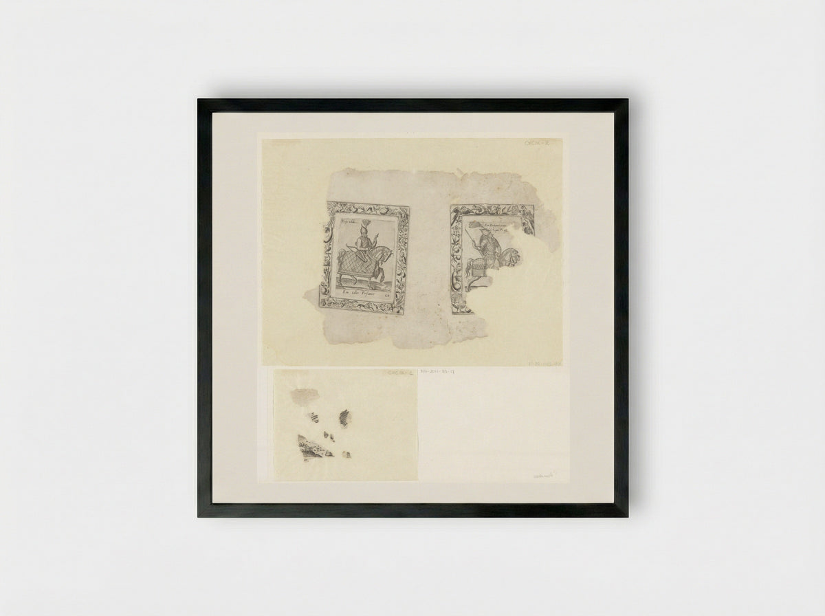 Perzische edelman en ruiter - Abraham de Bruyn - Framed Print Black