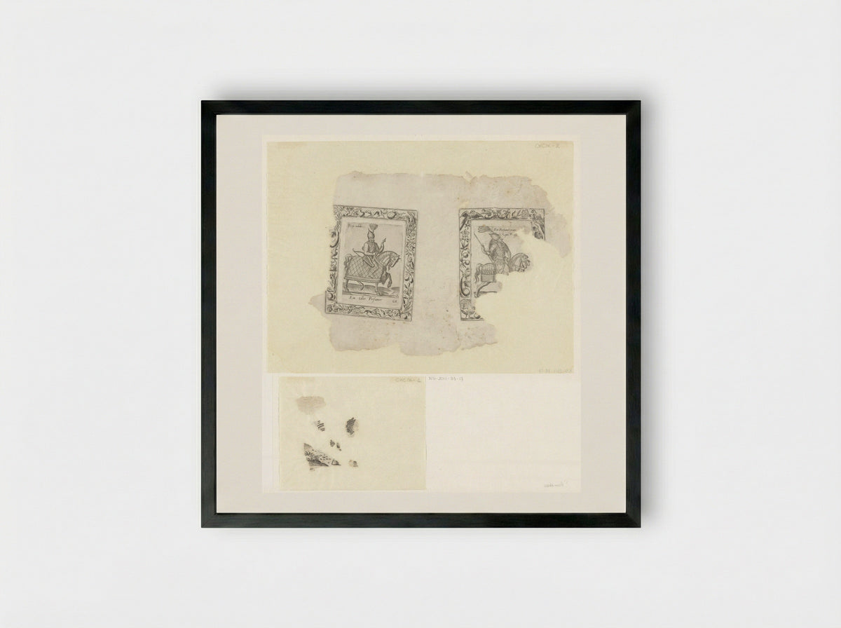 Perzische edelman en ruiter - Abraham de Bruyn - Framed Print Black