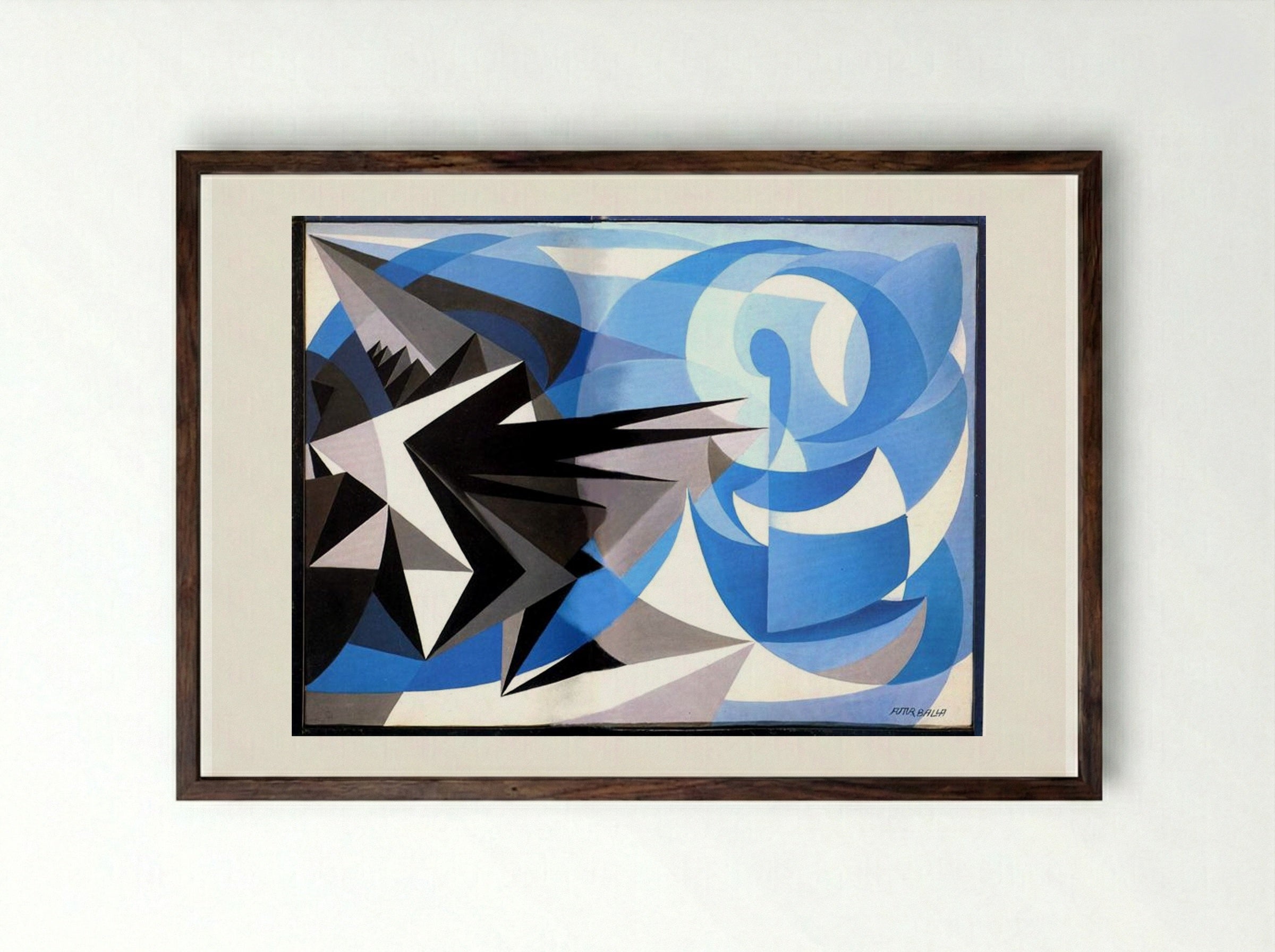 Pessimism and Optimism - Giacomo Balla - Framed Print Dark Wood