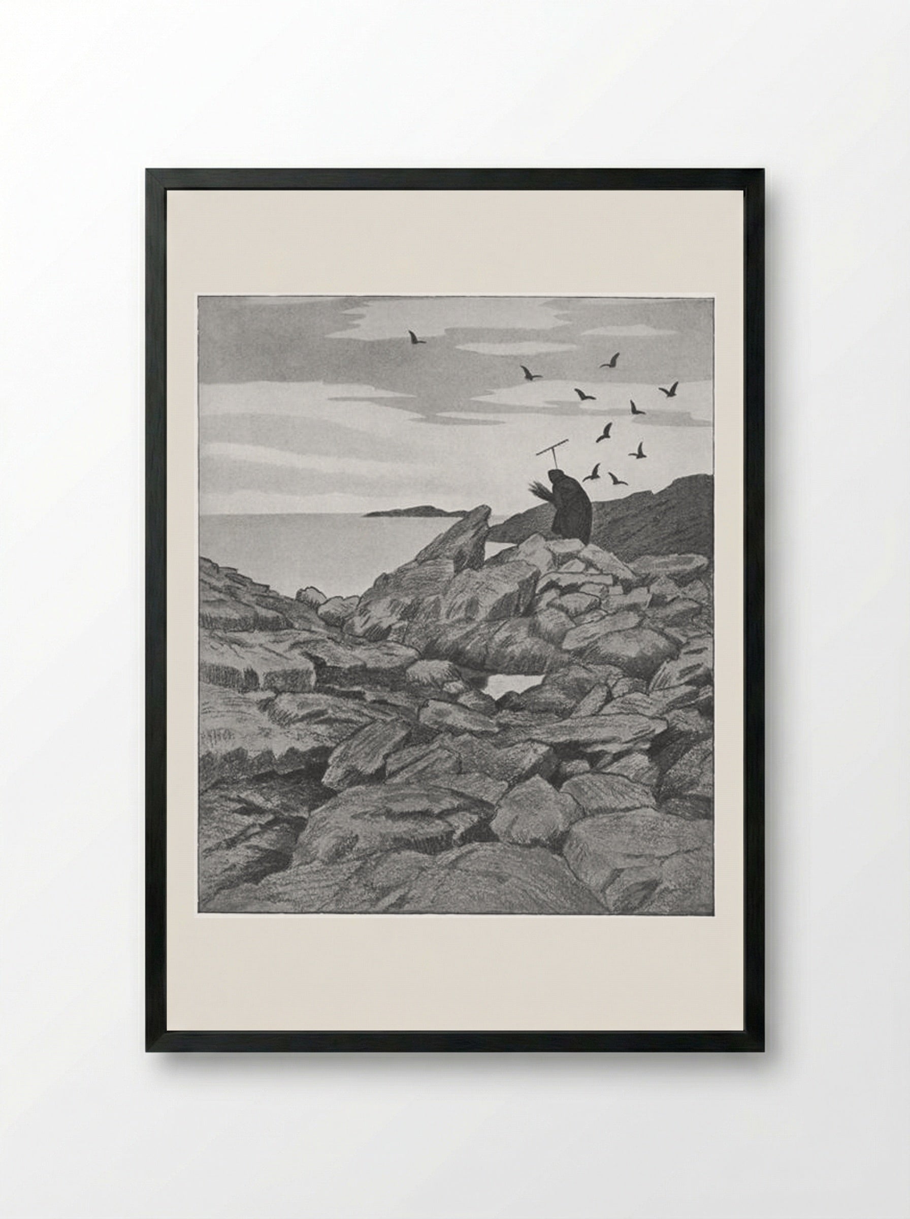 Pesta Drar - Theodor Severin Kittelsen - Framed Print Black