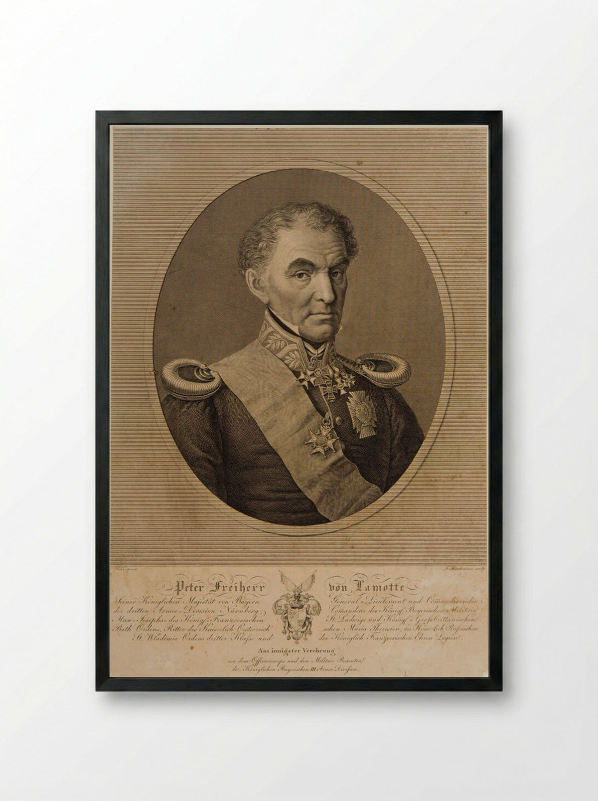 Peter, Baron Lamotte - Friedrich Fleischmann - Framed Print Black