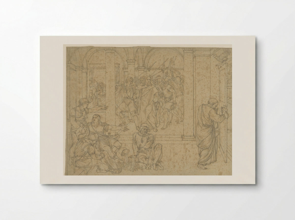 Peter Denying Christ in the Hall of the Courthouse - Joseph von Führich - Poster