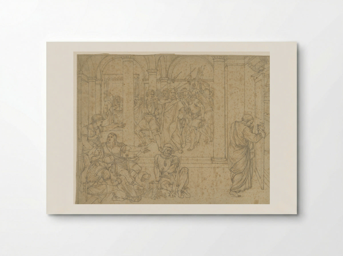 Peter Denying Christ in the Hall of the Courthouse - Joseph von Führich - Poster