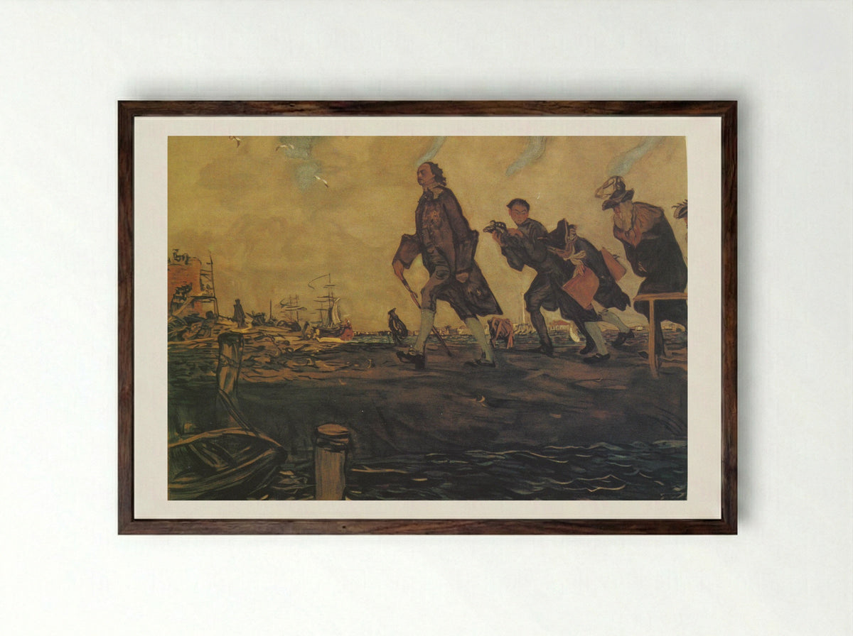 Peter I the Great - Valentin Serov - Framed Print Dark Wood