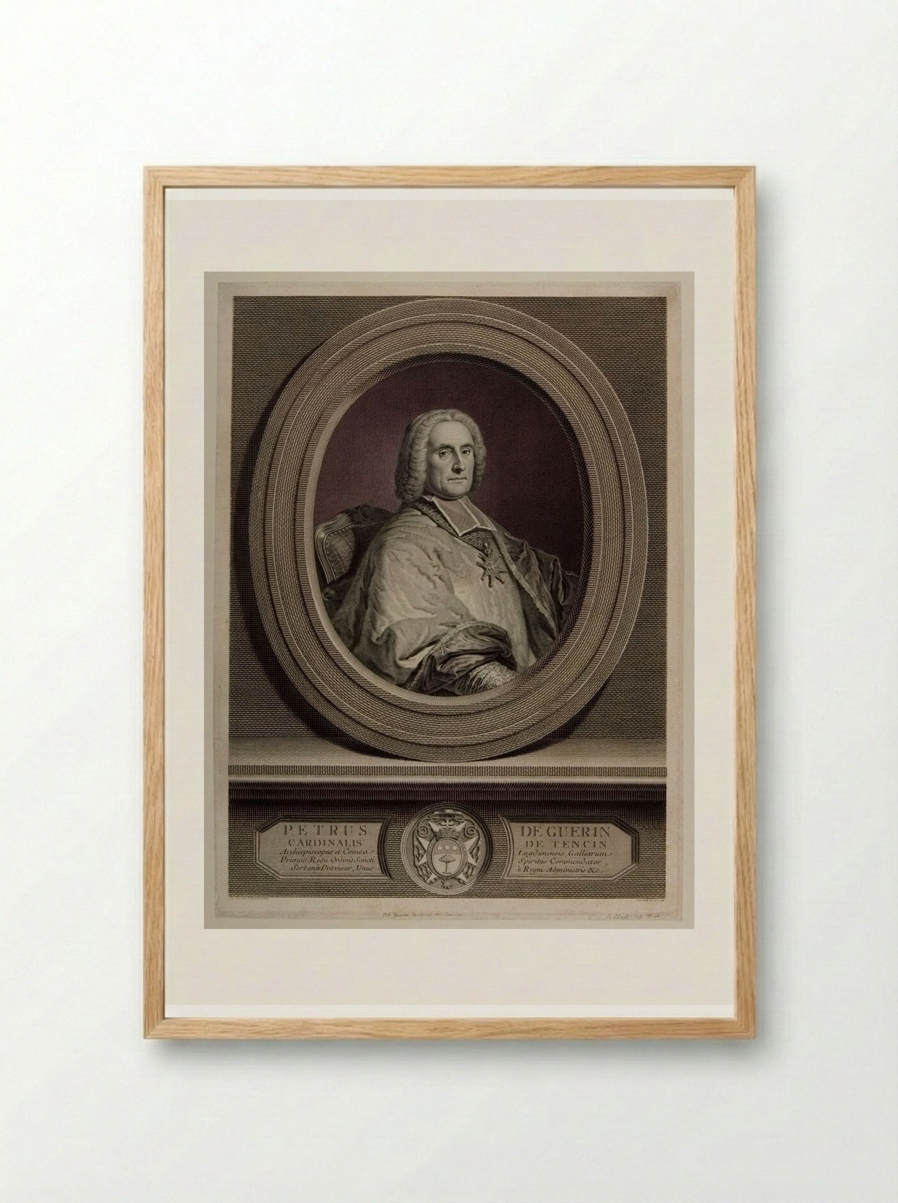 Peter de Guerin, Cardinal of Tencin - Johann Georg Wille - Framed Print Wood