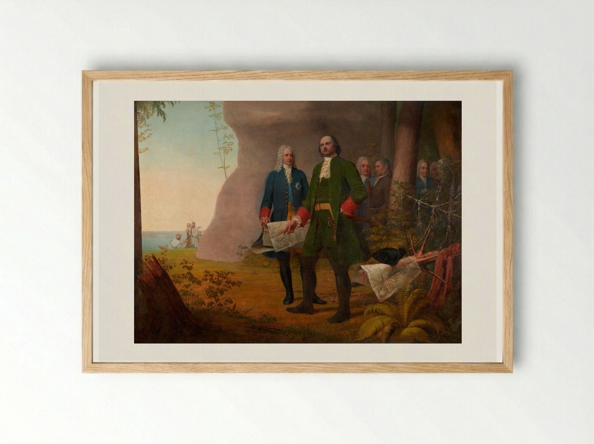 Peter the Great. Founding of St. Petersburg - Alexey Venetsianov - Framed Print Wood