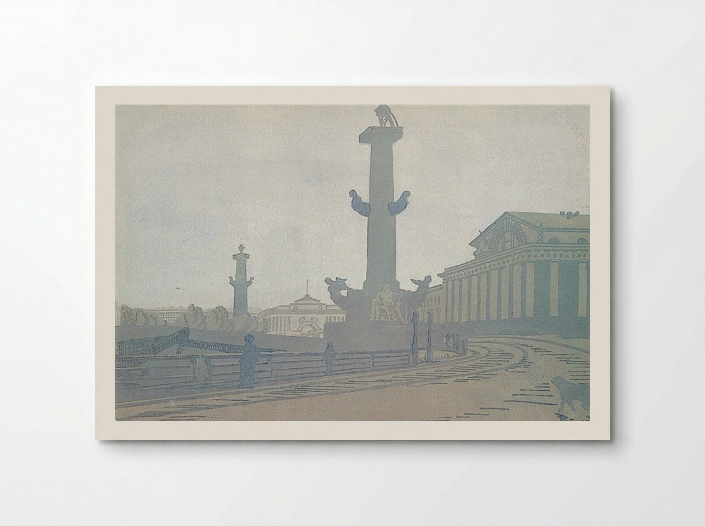 Petersburg. Rostral column and Exchange - Anna Ostroumova-Lebedeva - Poster