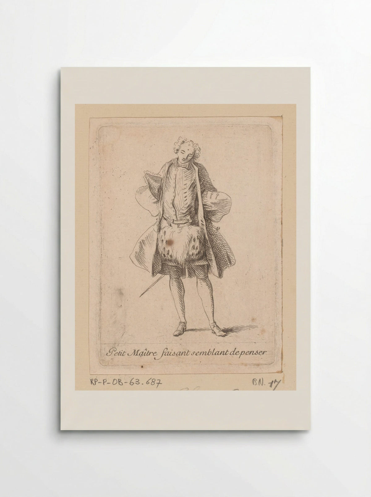 Petit Maître faisant semblant de penser - Charles-Antoine Coypel - Poster