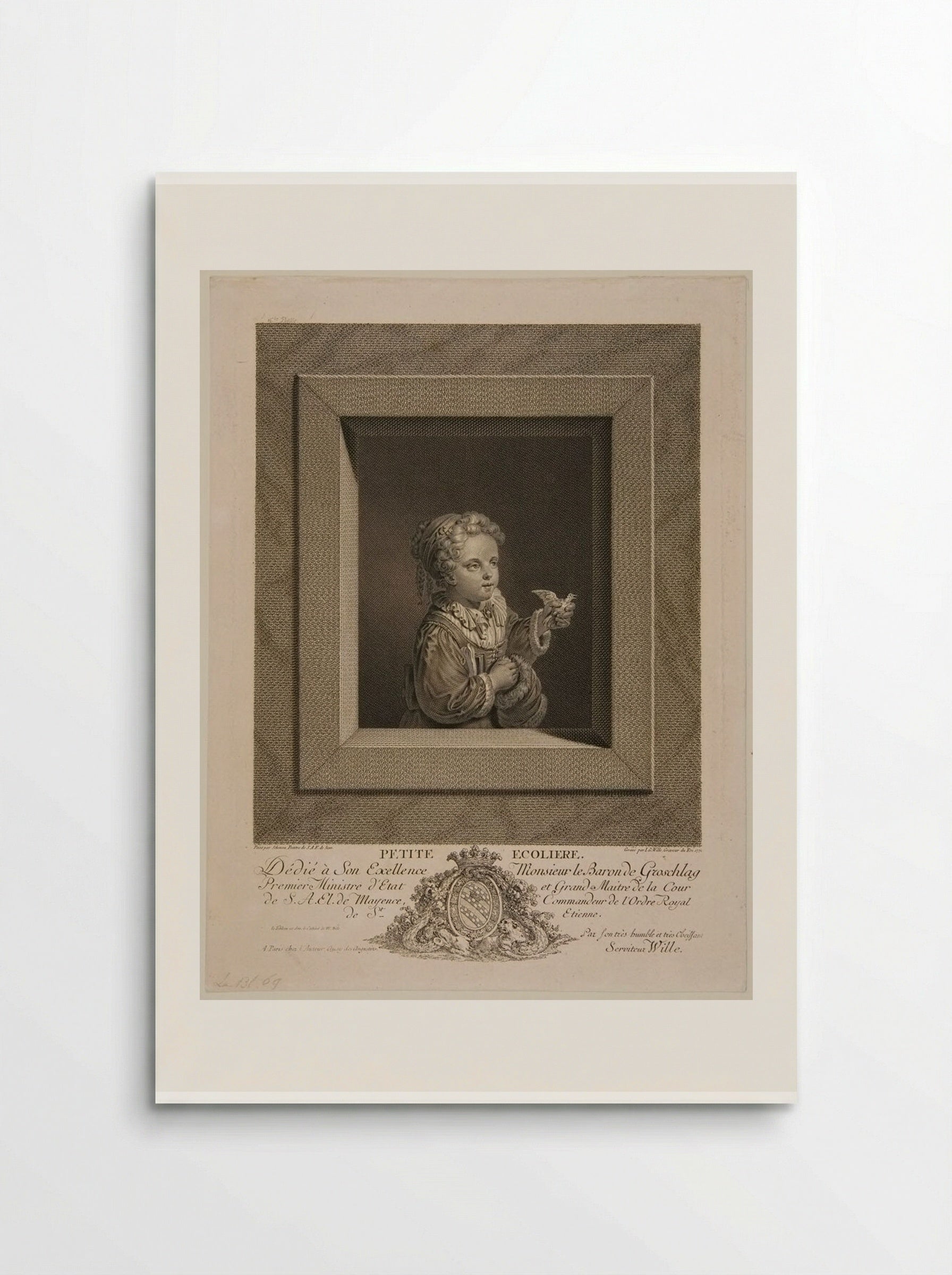 Petite Ecolière - Johann Georg Wille - Poster