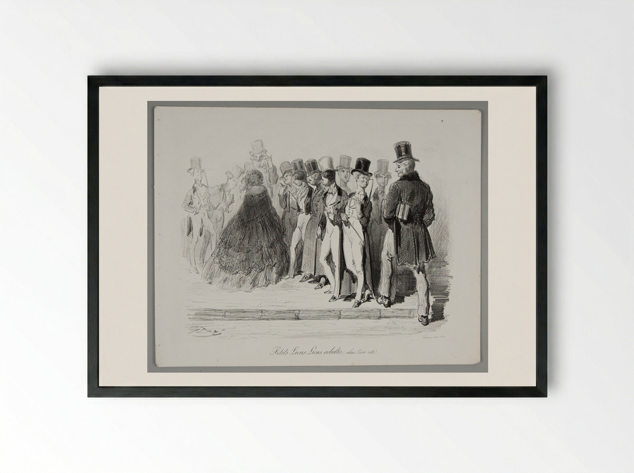 Petits Lions, Lions adultes - Gustave Doré - Framed Print Black