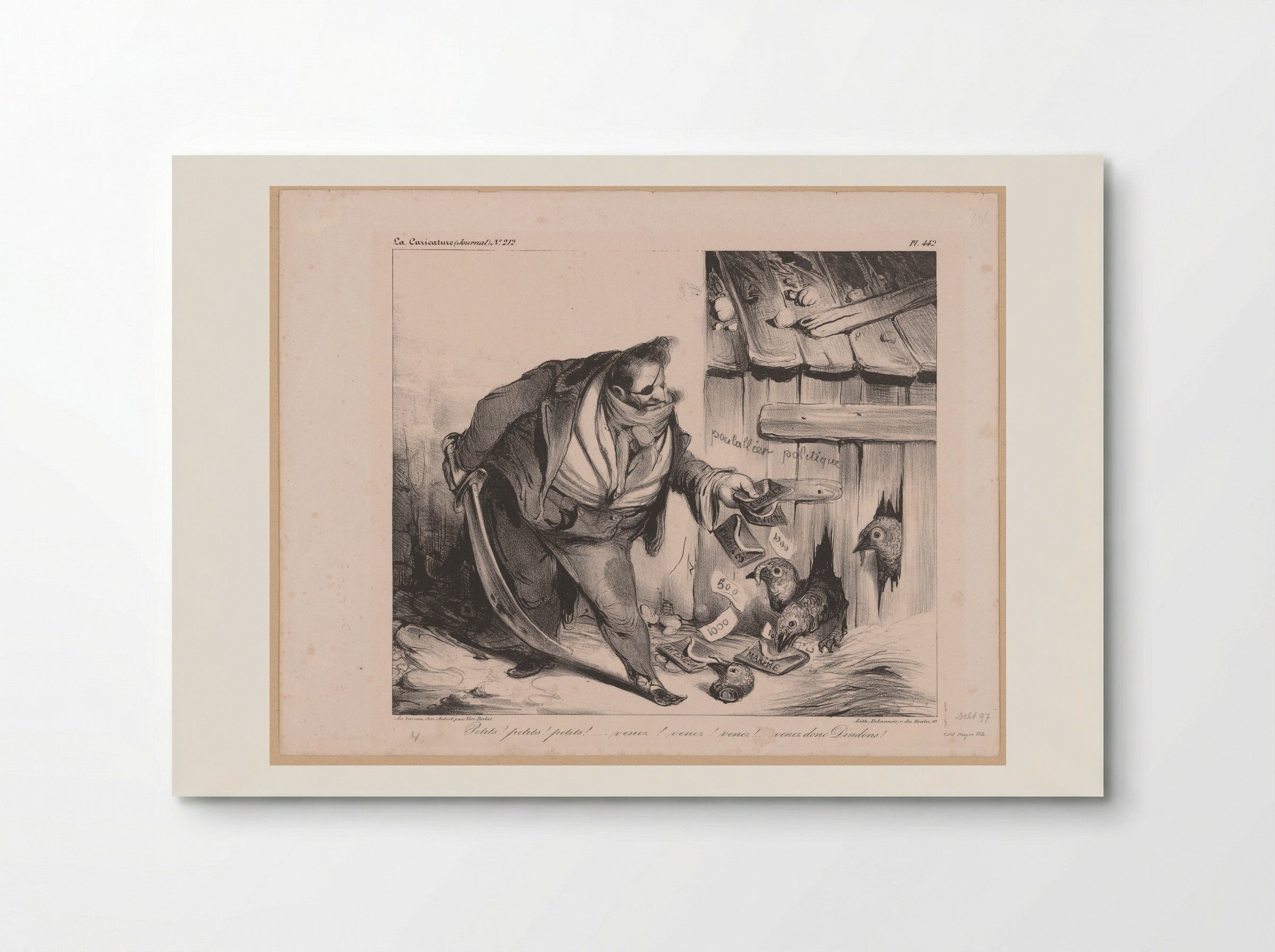 Petits! petits! petits!... venez! venez! venez! venez donc Dindons! - Honoré Daumier - Poster