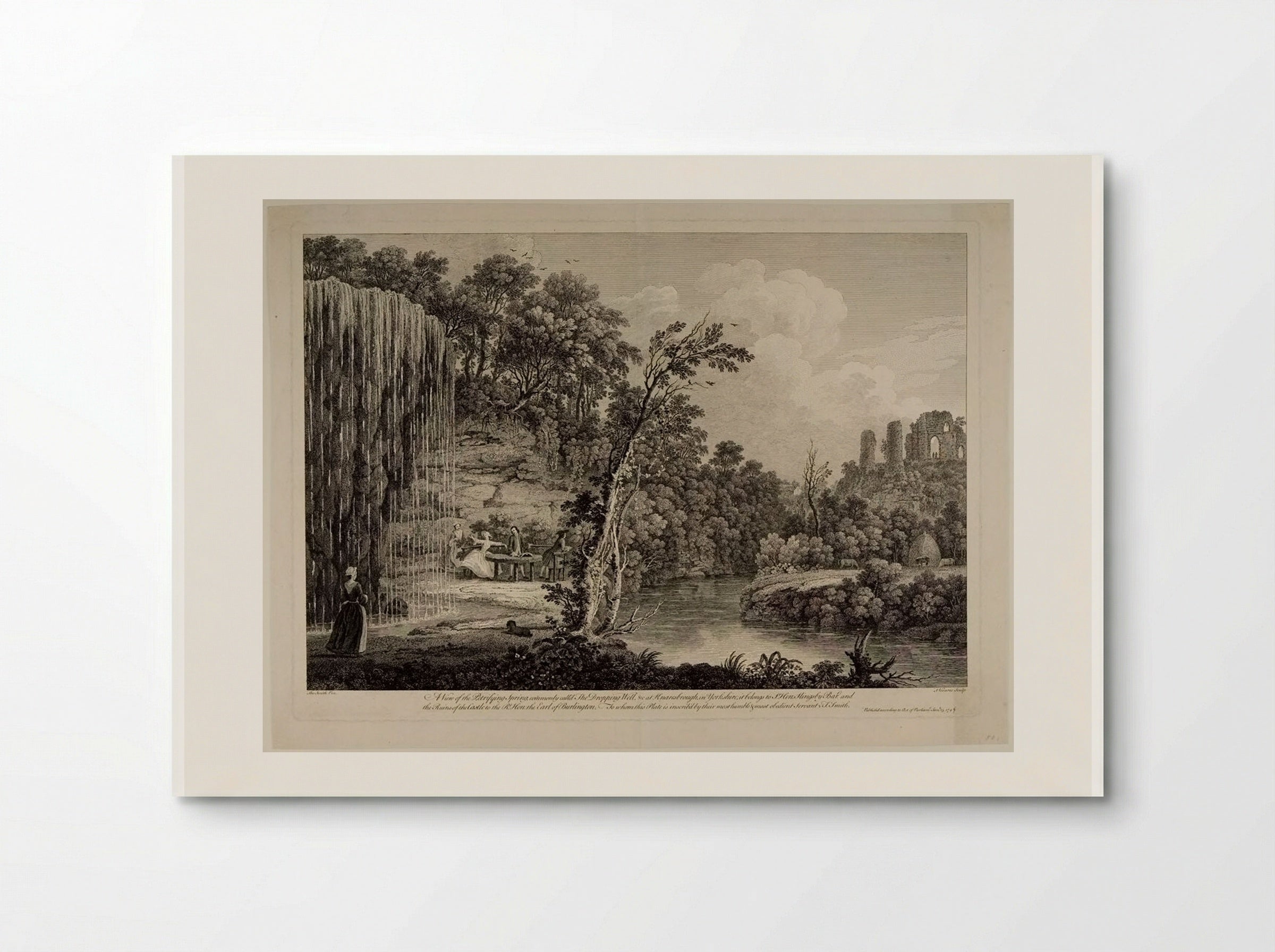 Petrifying Spring at Knaresborough, in Yorkshire - François Vivares - Poster