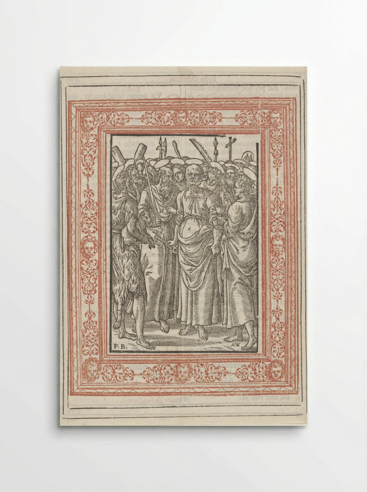Petrus, Johannes, Paulus en Johannes de Doper door andere heiligen omgeven - Christoffel Plantijn - Poster