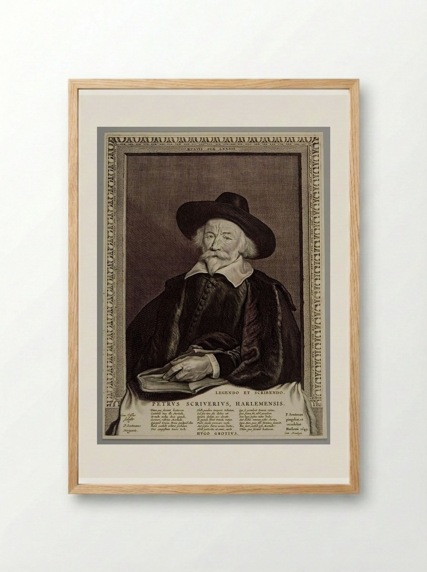 Petrus Scriverius Harlemensis - Cornelis Visscher - Framed Print Wood