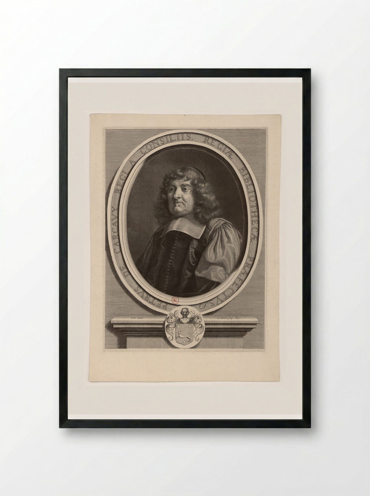 Petrus de Carcavy - Gérard Edelinck - Framed Print Black