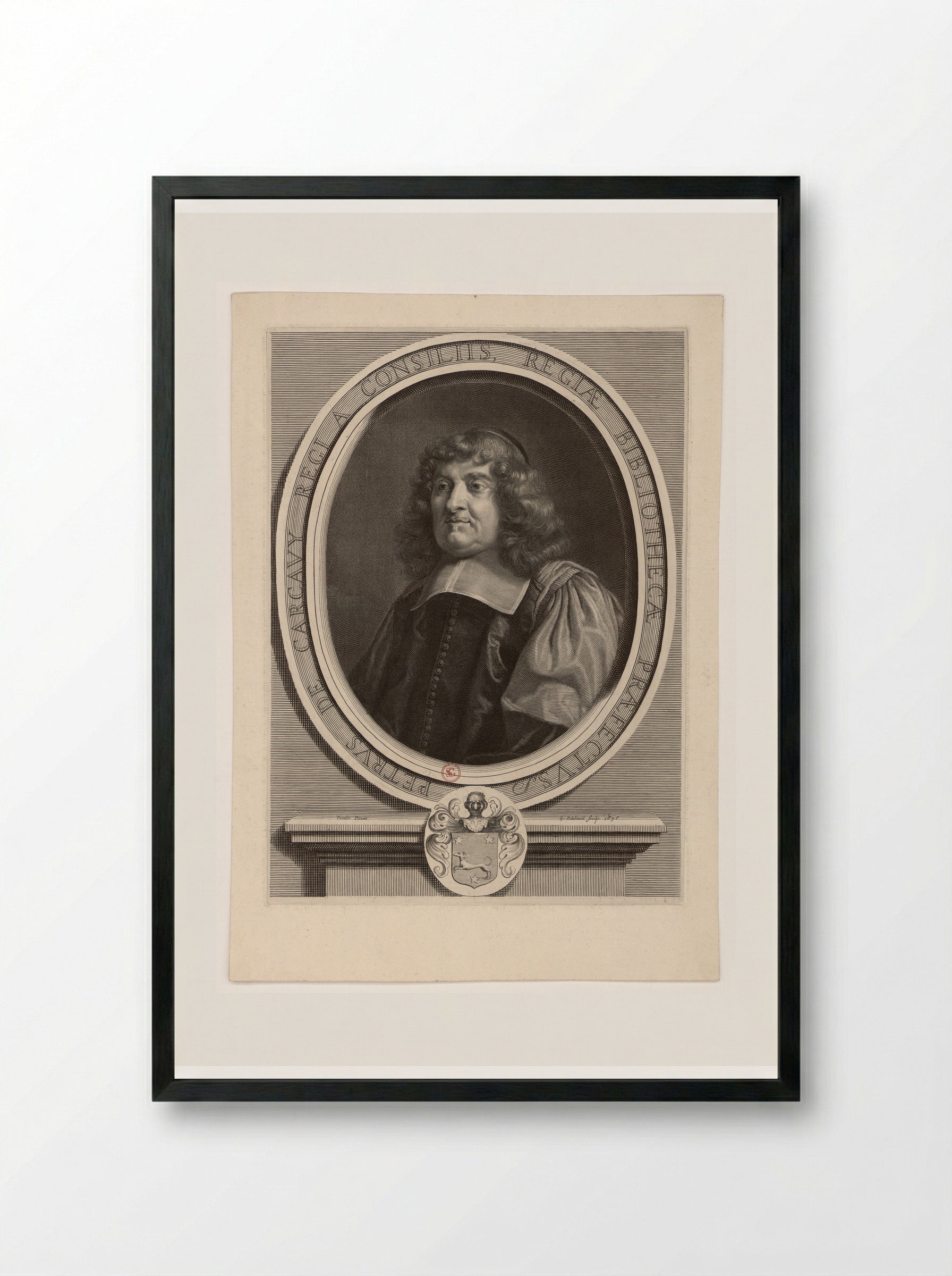 Petrus de Carcavy - Gérard Edelinck - Framed Print Black