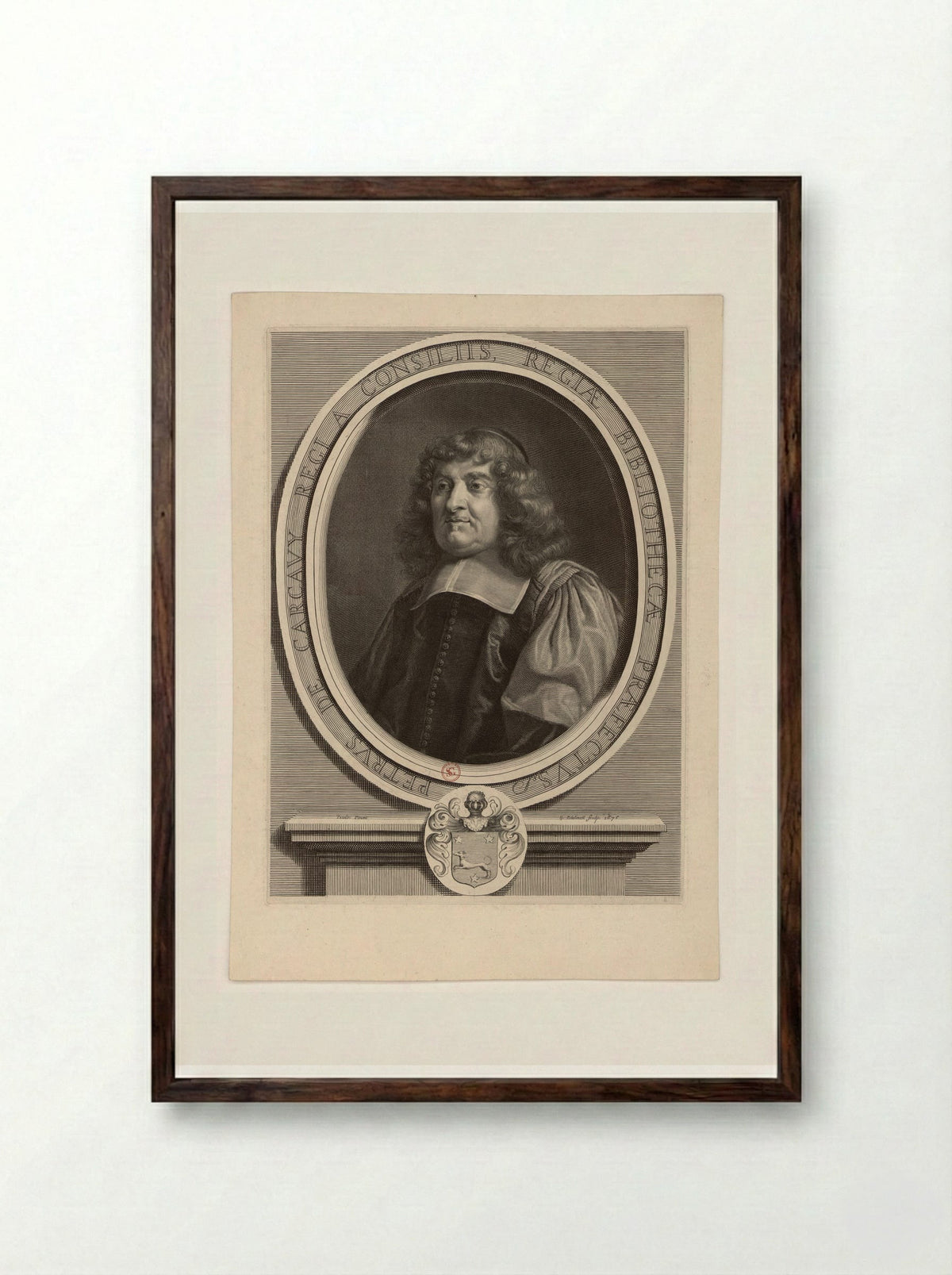 Petrus de Carcavy - Gérard Edelinck - Framed Print Dark Wood