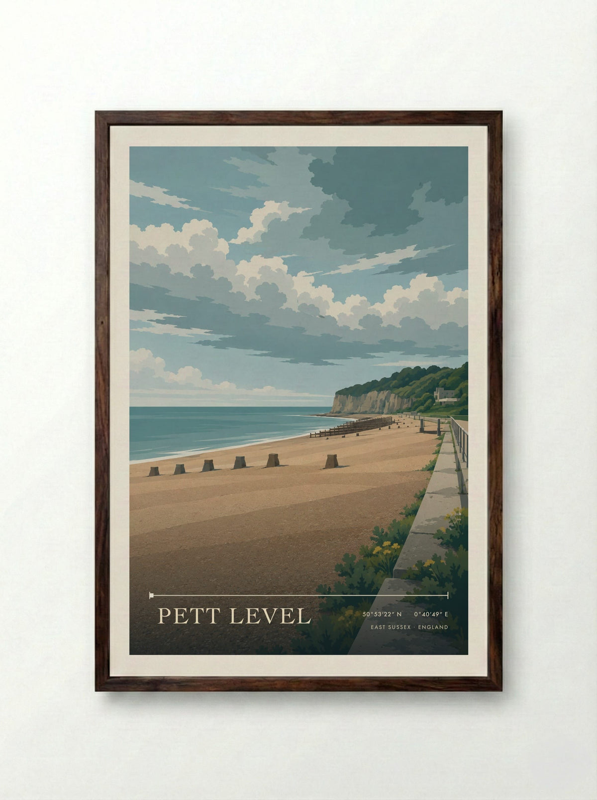 Pett Level, East Sussex | Travel Poster - Framed Print Dark Wood