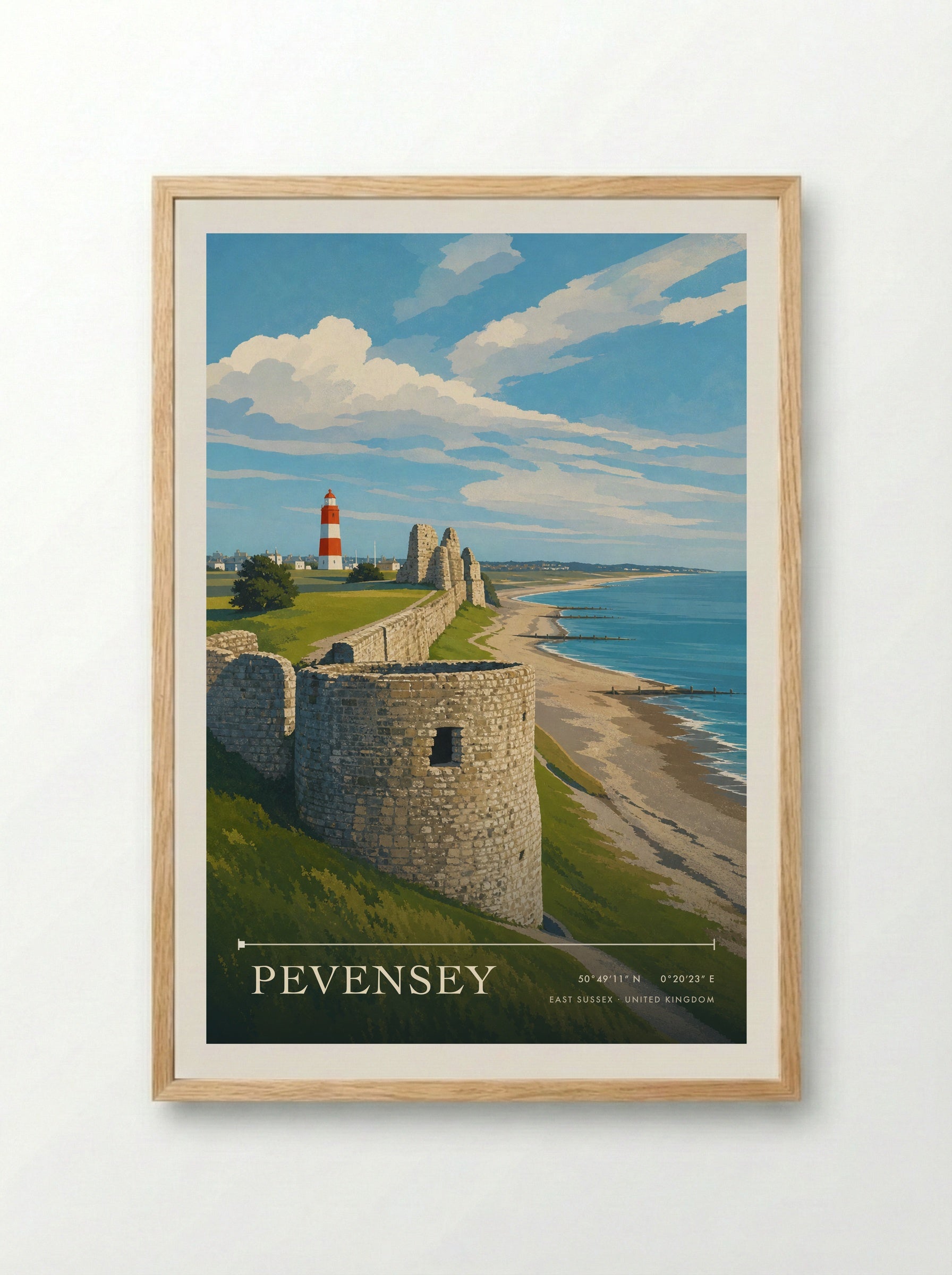 Pevensey East Sussex United Kingdom Travel Poster - Framed Print Wood