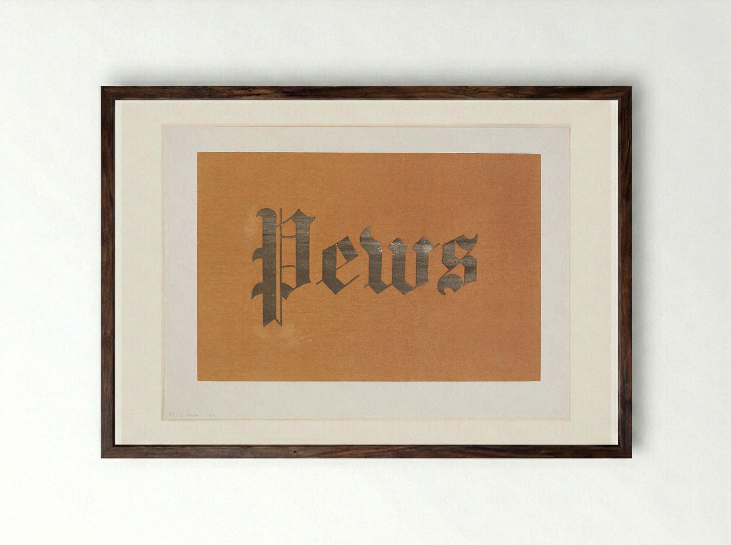 Pews - Edward Ruscha - Framed Print Dark Wood