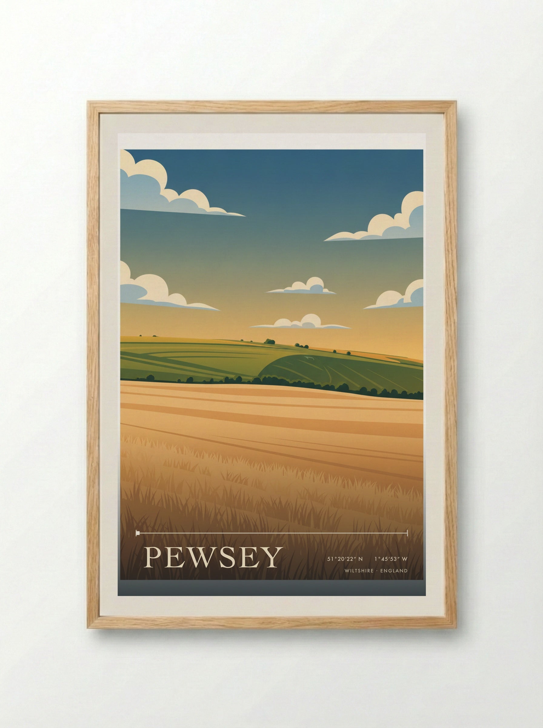 Pewsey Wiltshire England Travel Poster - Framed Print Wood
