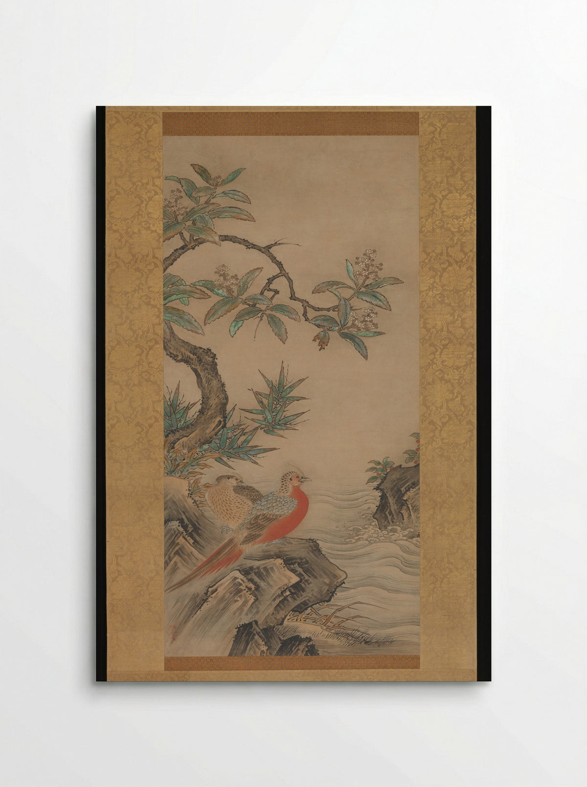 Pheasants among Trees: Flowers of the Four Seasons - Kano Shōei - Poster