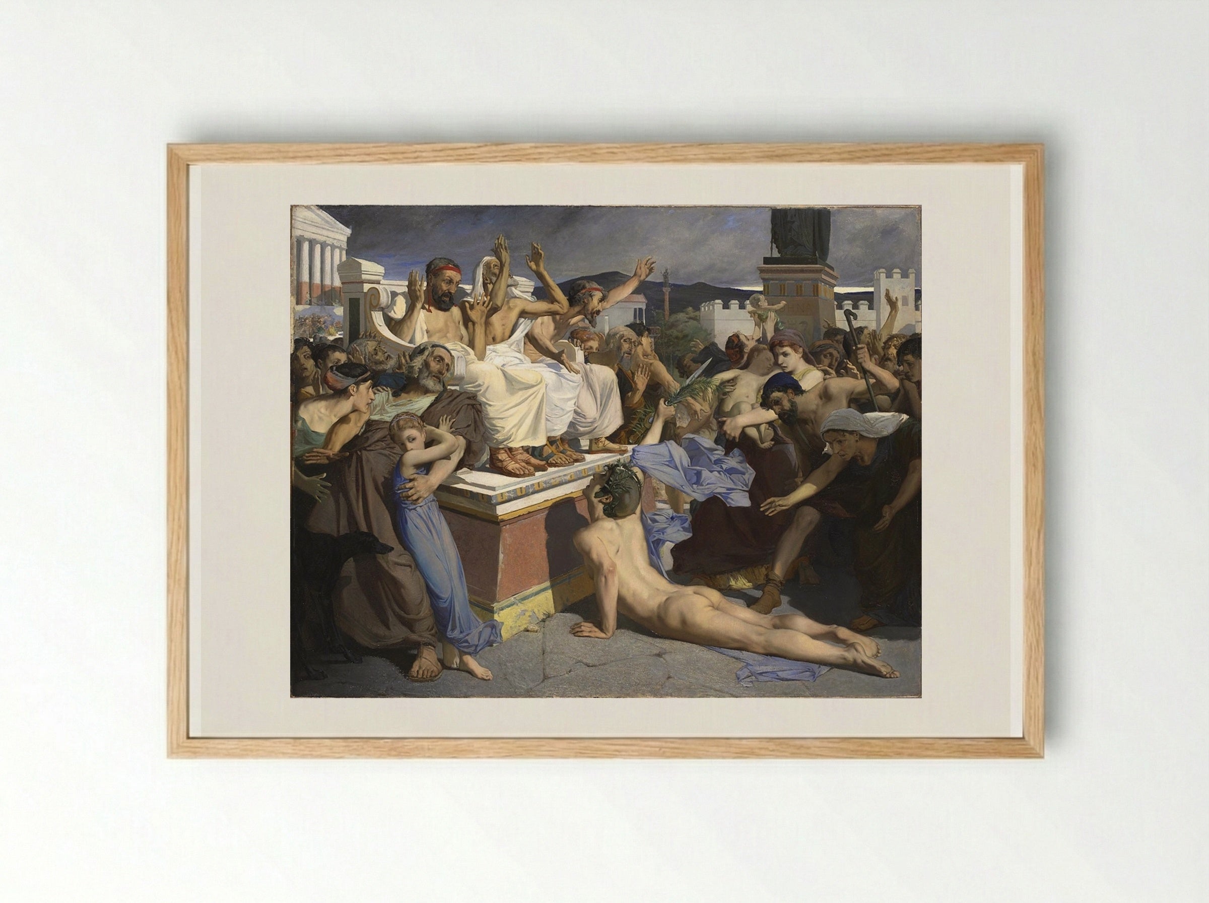 Pheidippides giving word of victory - Luc-Olivier Merson - Framed Print Wood