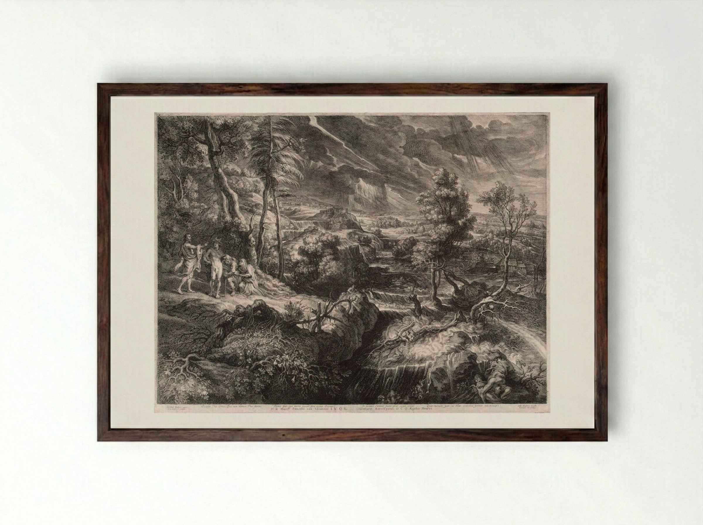 Philemon and Baucis - Schelte Adamsz. Bolswert - Framed Print Dark Wood