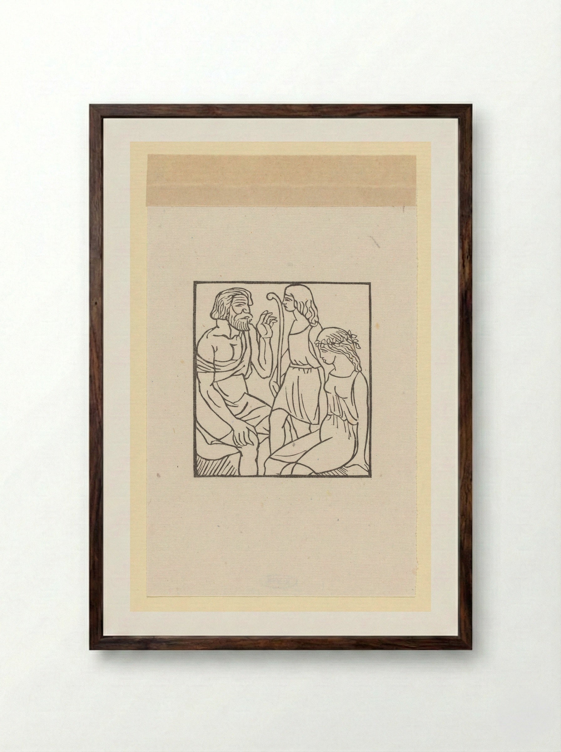 Philetas Addressing Daphnis and Chloe - Aristide Maillol - Framed Print Dark Wood