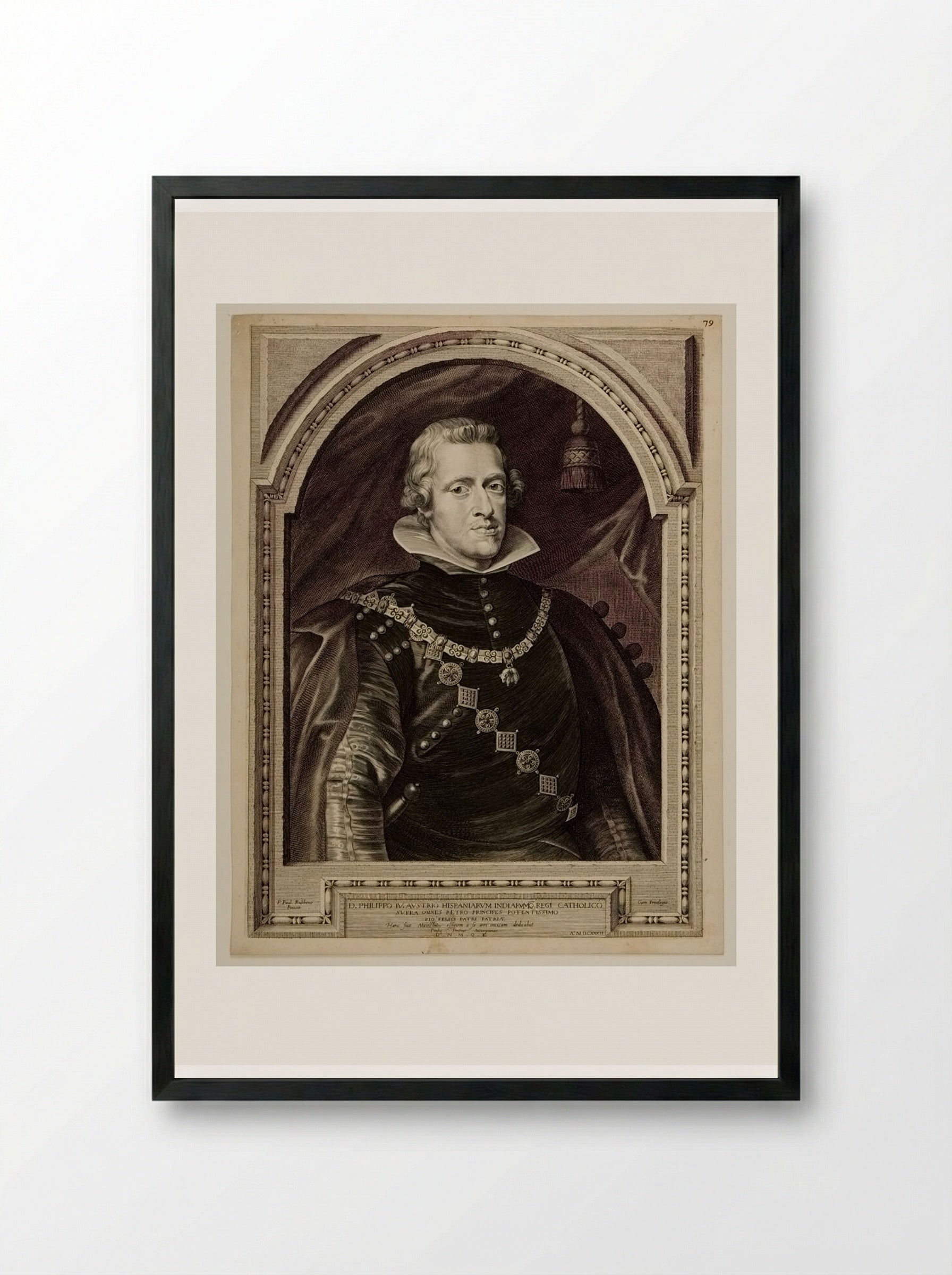 Philip IV of Spain - Paulus Pontius - Framed Print Black