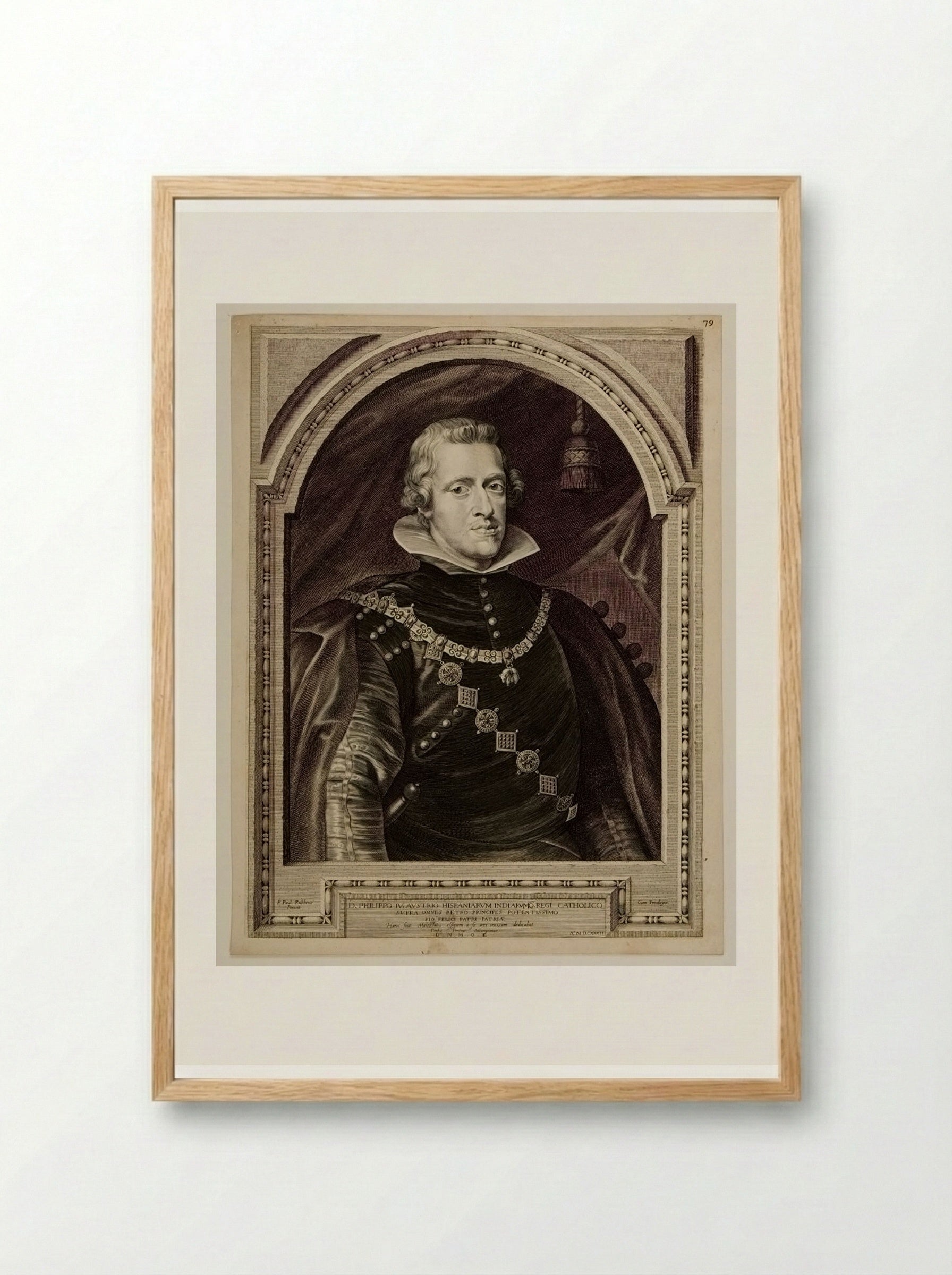 Philip IV of Spain - Paulus Pontius - Framed Print Wood