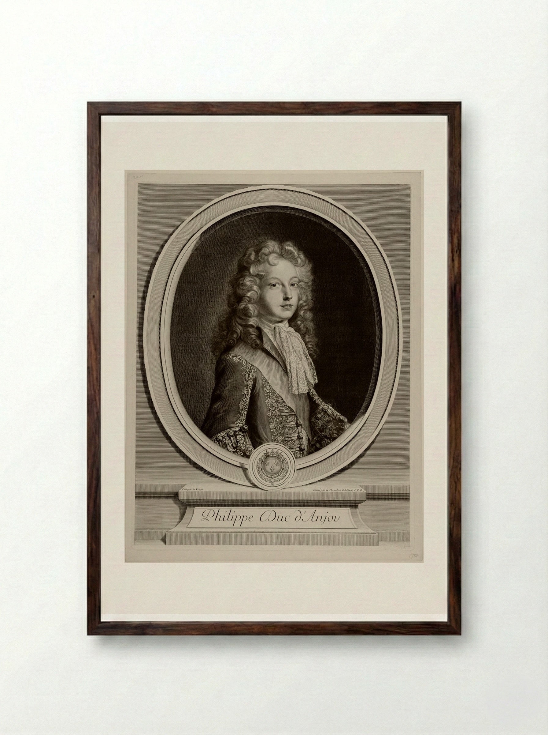 Philippe, Duc d'Anjou - Gérard Edelinck - Framed Print Dark Wood