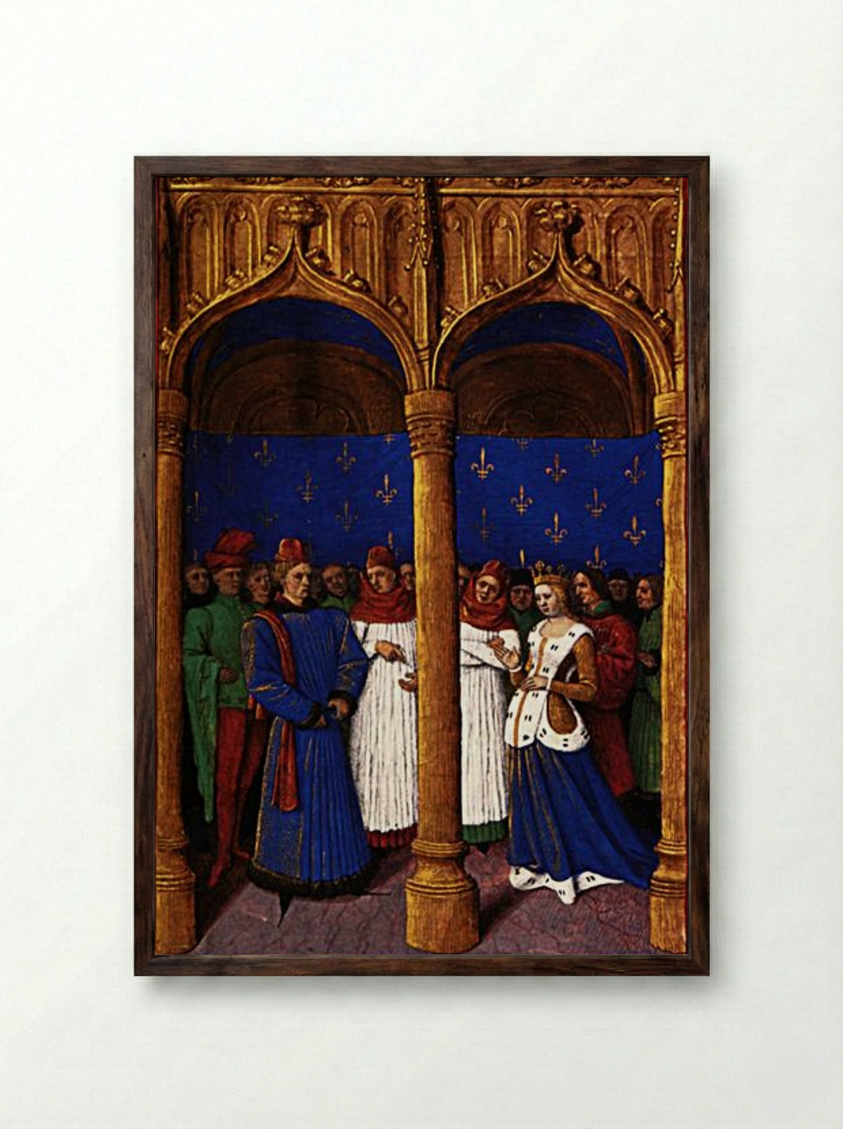 Philippe de Valois appointed regent - Jean Fouquet - Framed Print Dark Wood