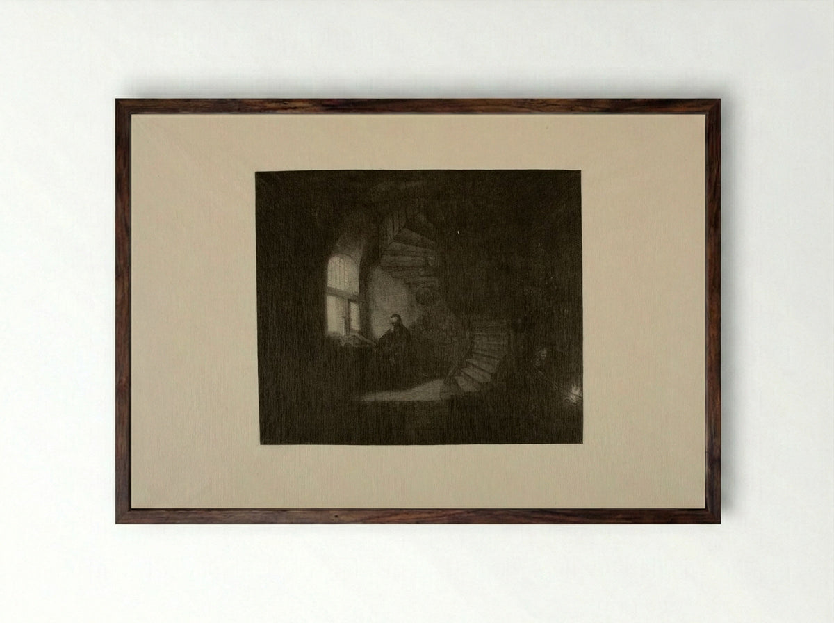 Philosopher in Meditation - Timothy Cole - Framed Print Dark Wood