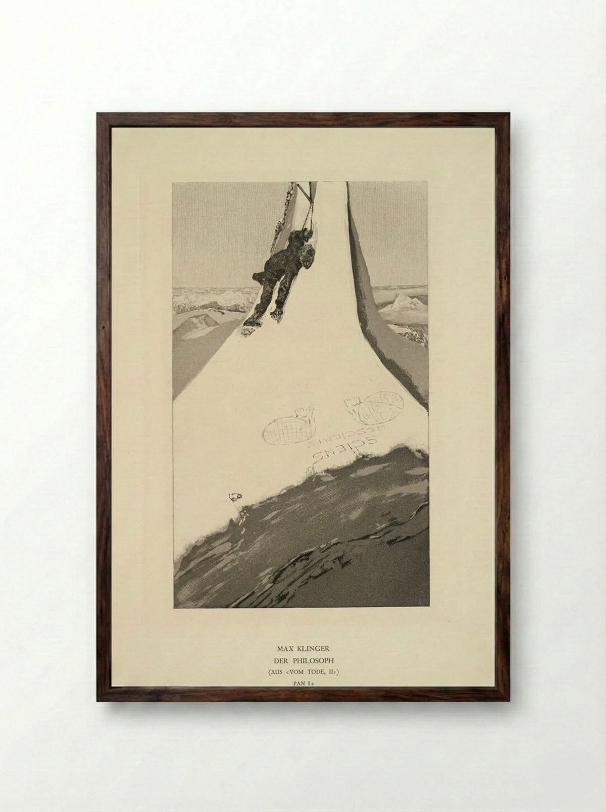 Philosopher - Max Klinger - Framed Print Dark Wood