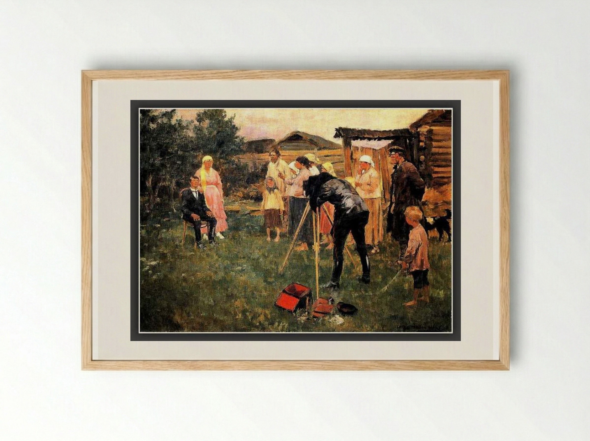 Photographer in a Village - Ivan Vladimirov - Framed Print Wood