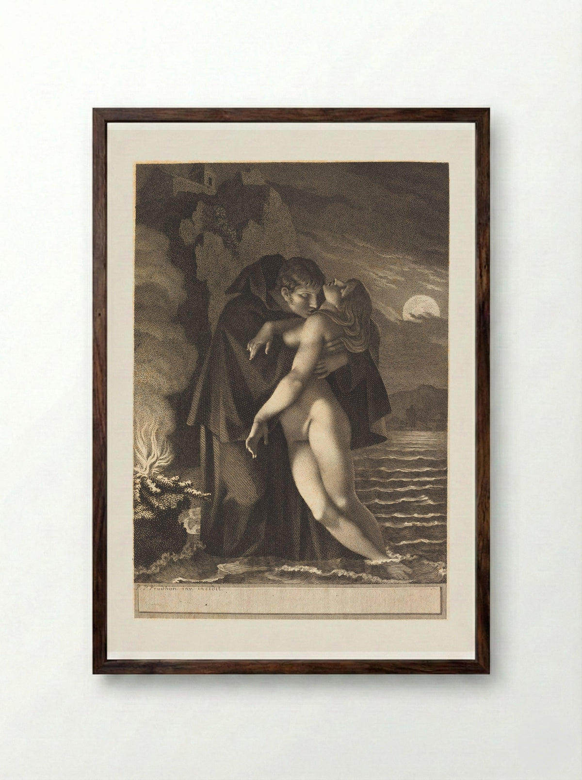 Phrosine and Mélidore - Pierre-Paul Prud'hon - Framed Print Dark Wood