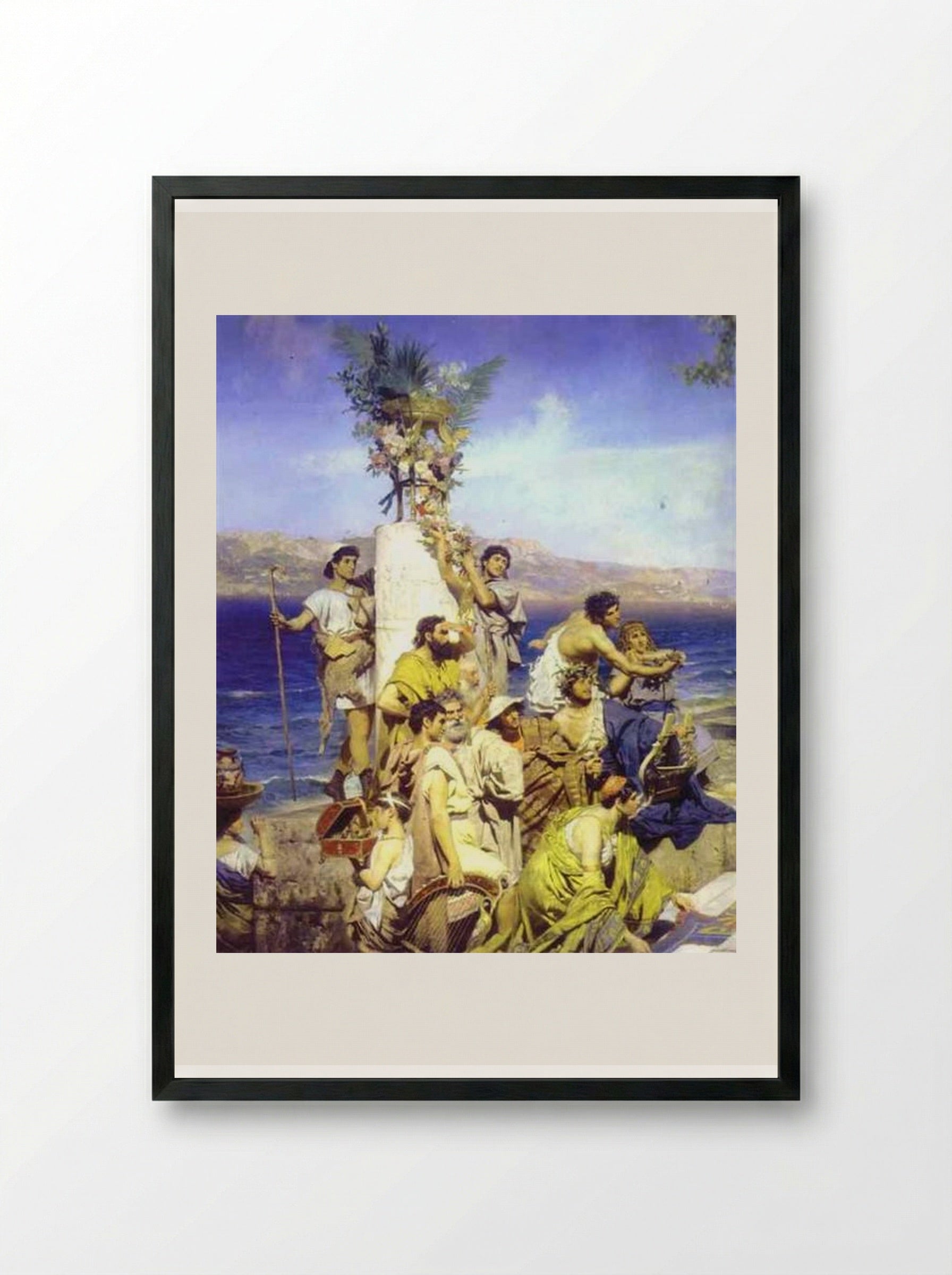 Phryne at the Poseidonia in Eleusis - Henryk Siemiradzki - Framed Print Black