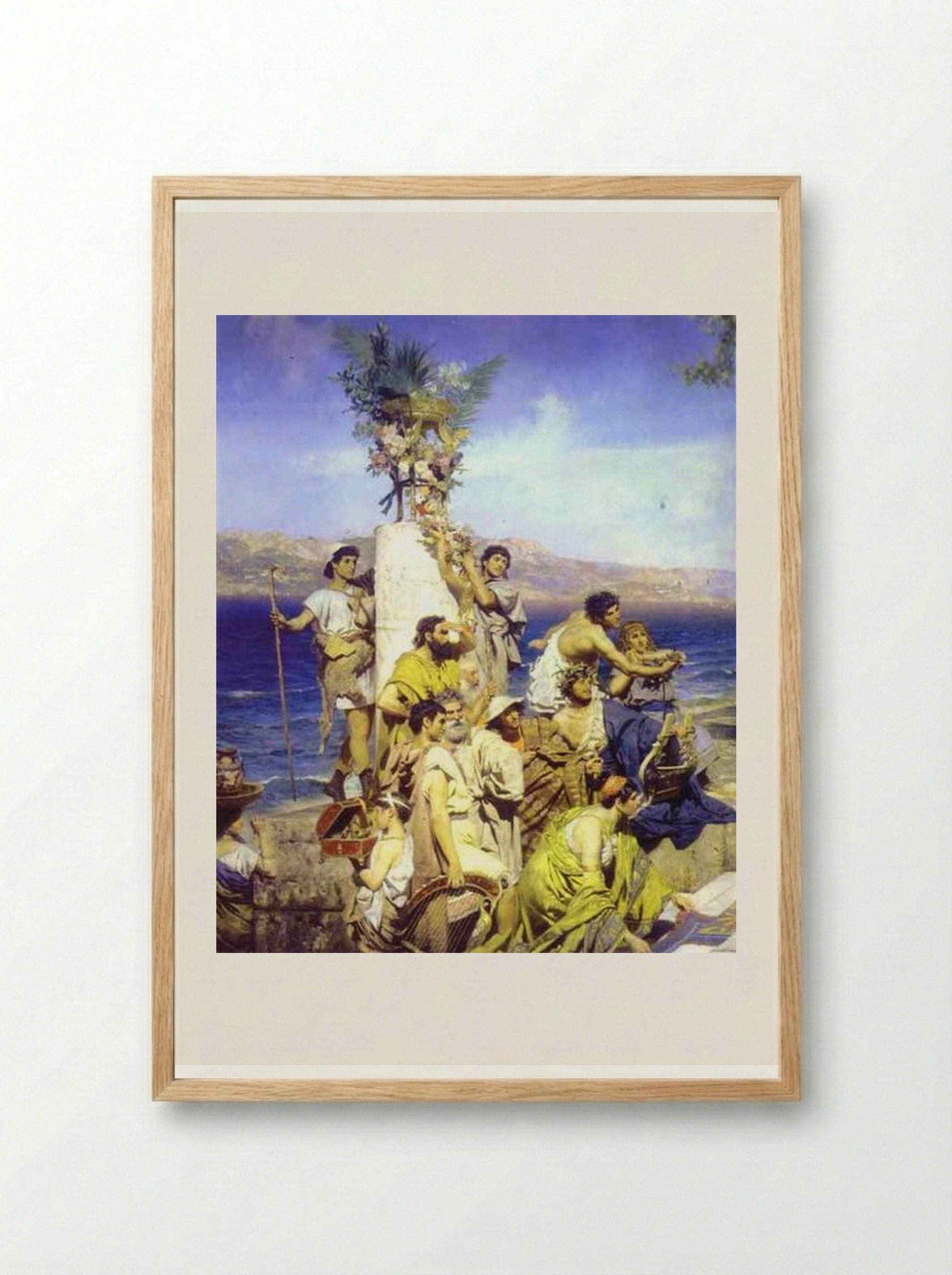 Phryne at the Poseidonia in Eleusis - Henryk Siemiradzki - Framed Print Wood