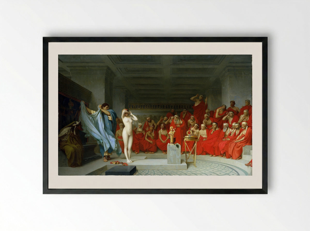 Phryne before the Areopagus - Jean-Leon Gerome - Framed Print Black
