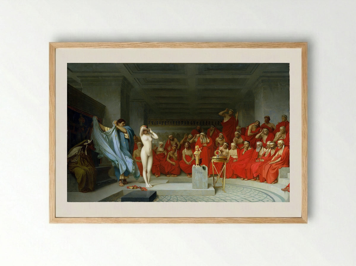 Phryne before the Areopagus - Jean-Leon Gerome - Framed Print Wood