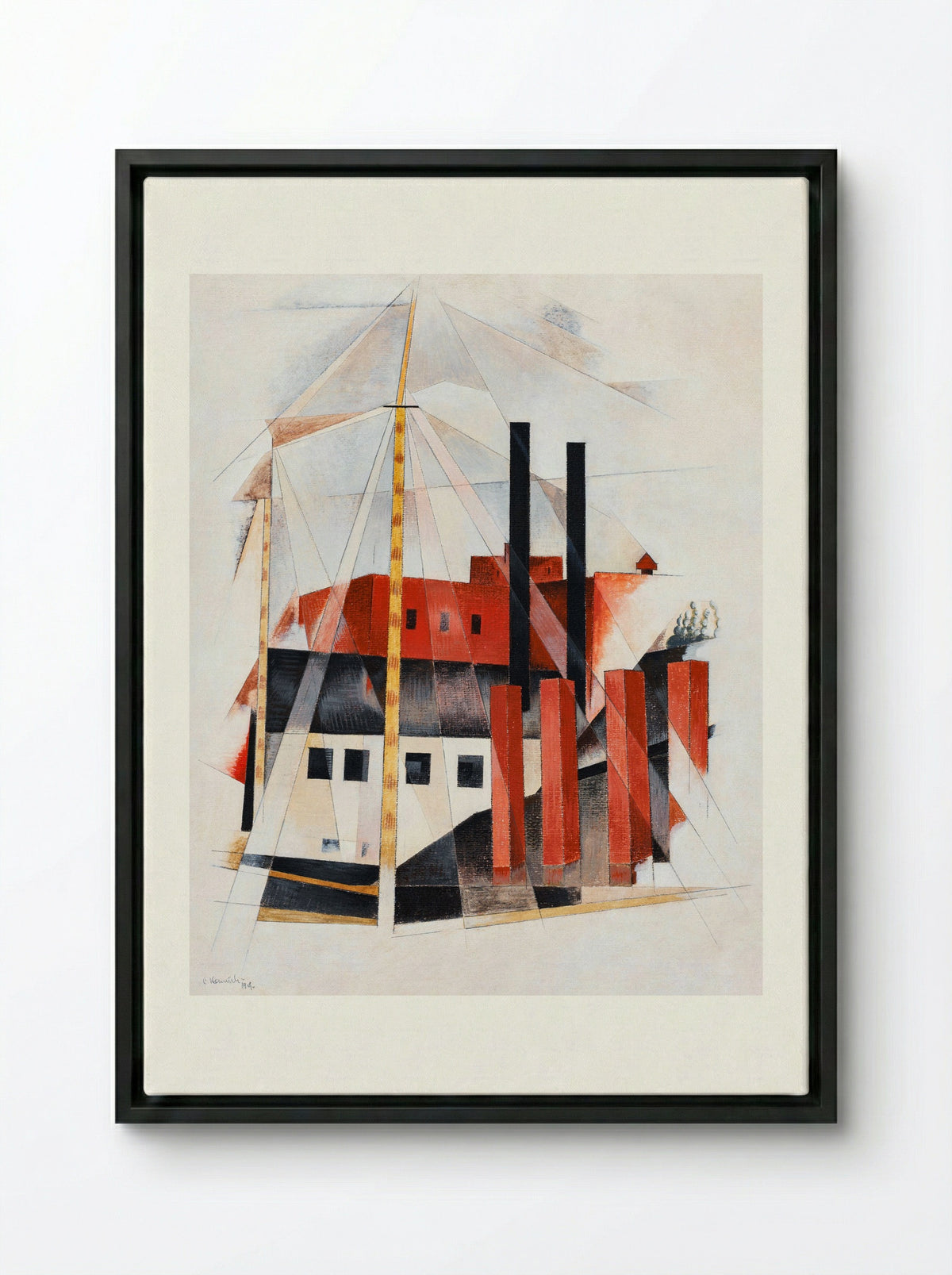 Piano Mover's Holiday - Charles Demuth - Framed Canvas Black