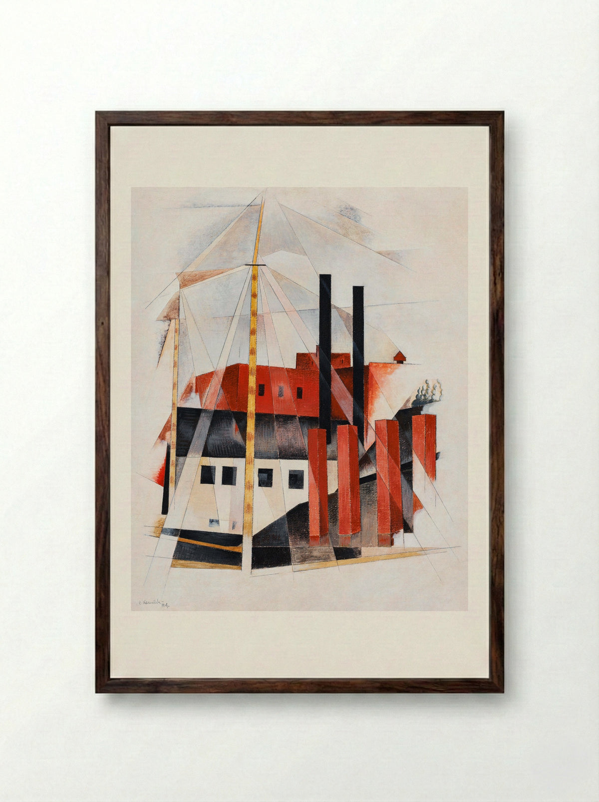 Piano Mover's Holiday - Charles Demuth - Framed Print Dark Wood