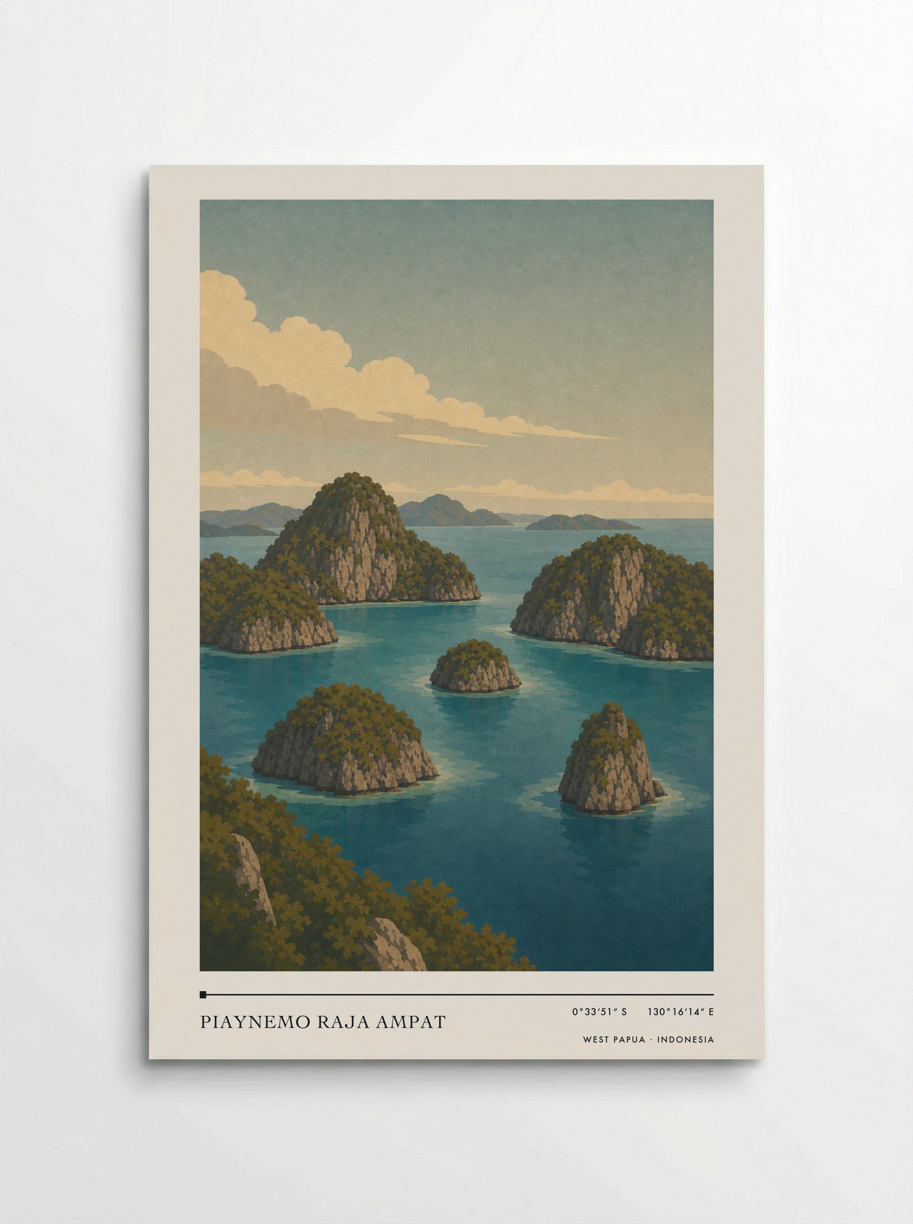 Piaynemo Raja Ampat Travel Poster Artwork - Poster