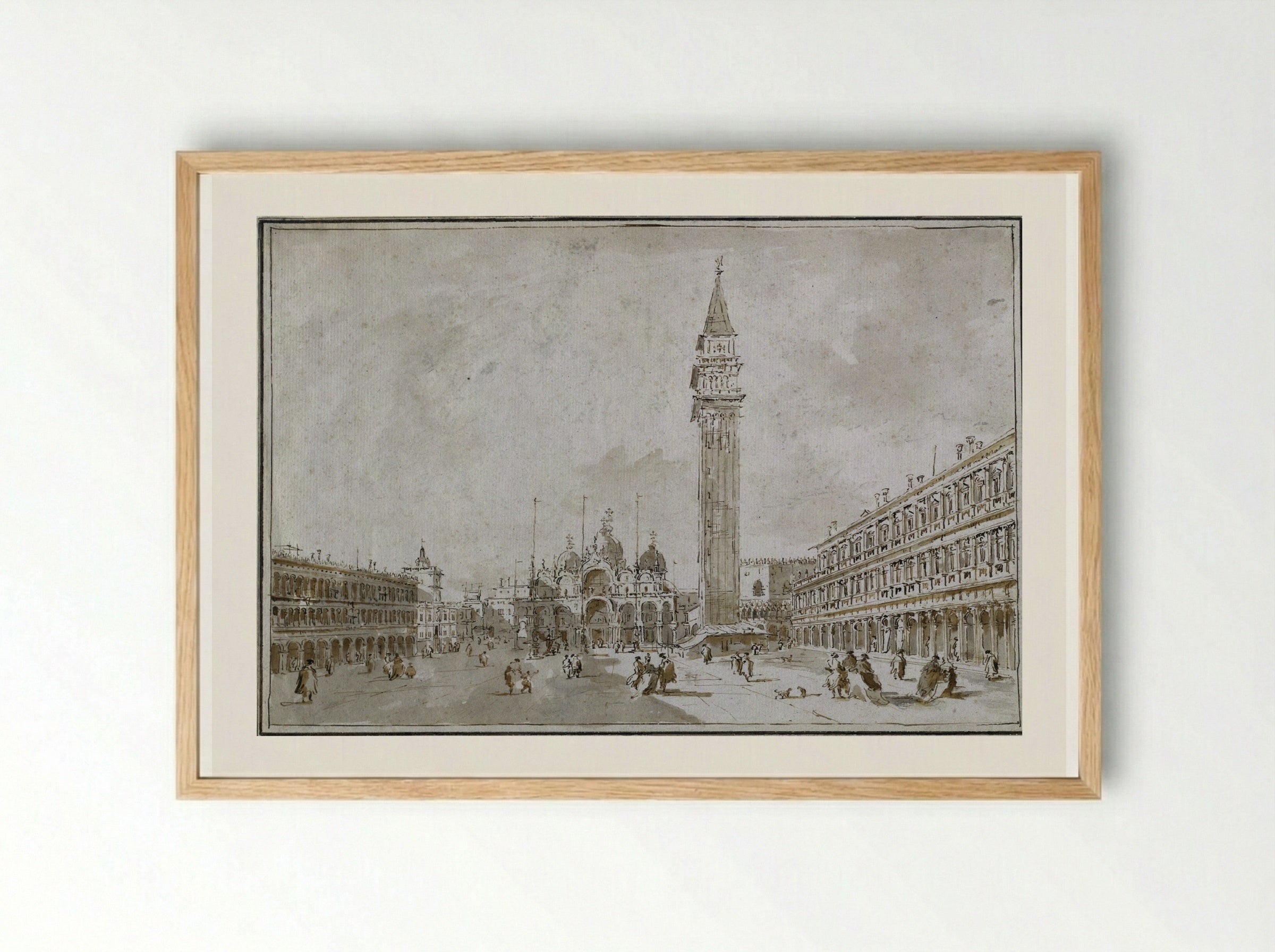 Piazza San Marco, Venice - Francesco Guardi - Framed Print Wood