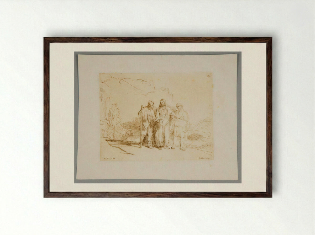 Journey to Emmaus - Bernard Picart - Framed Print Dark Wood [HQ 6b907f7d2332]