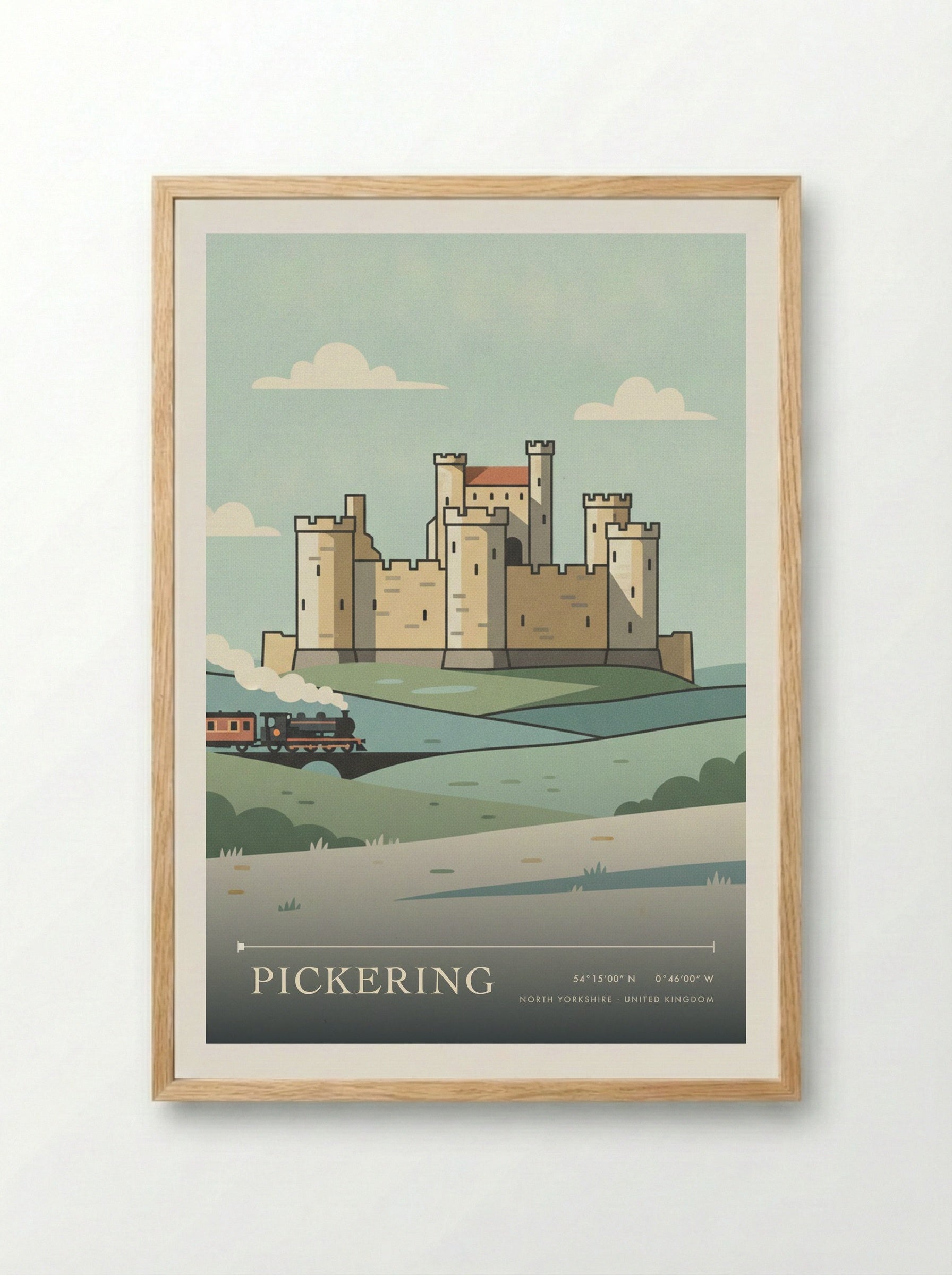 Pickering North Yorkshire United Kingdom Travel Poster - Framed Print Wood