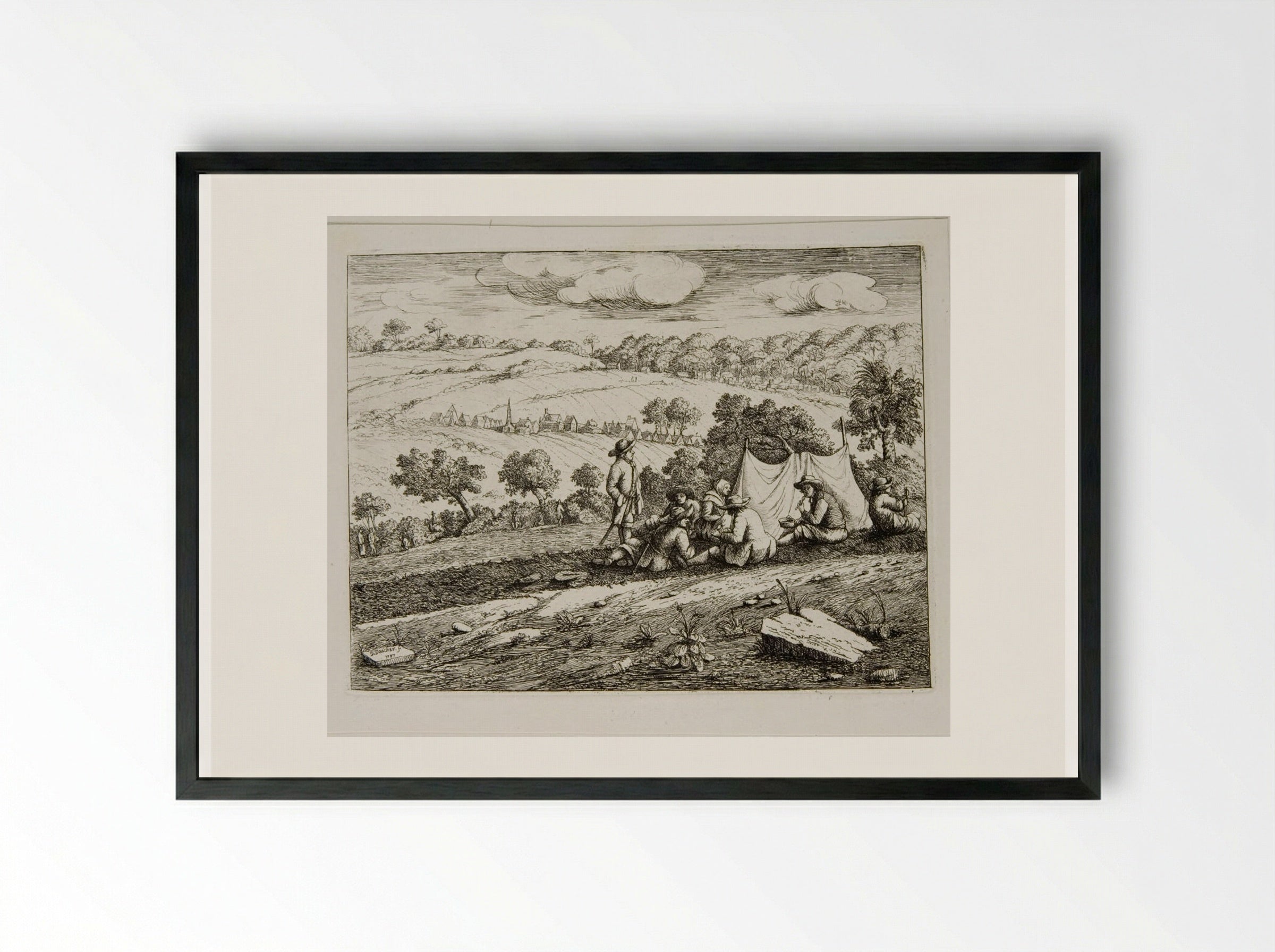 Picnic - David Deuchar - Framed Print Black