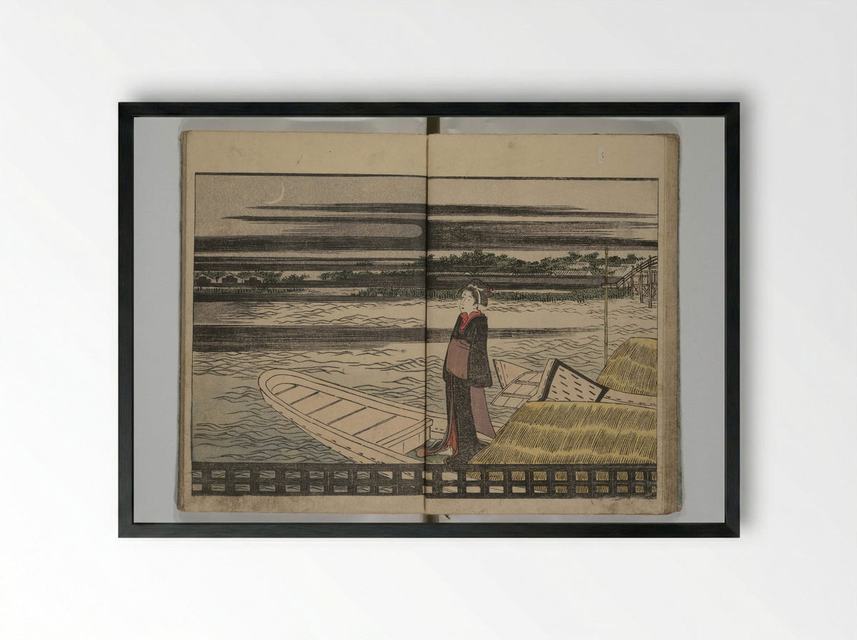 Picture Book of Modern Figures of Fashion - Utagawa Toyokuni I - Framed Print Black