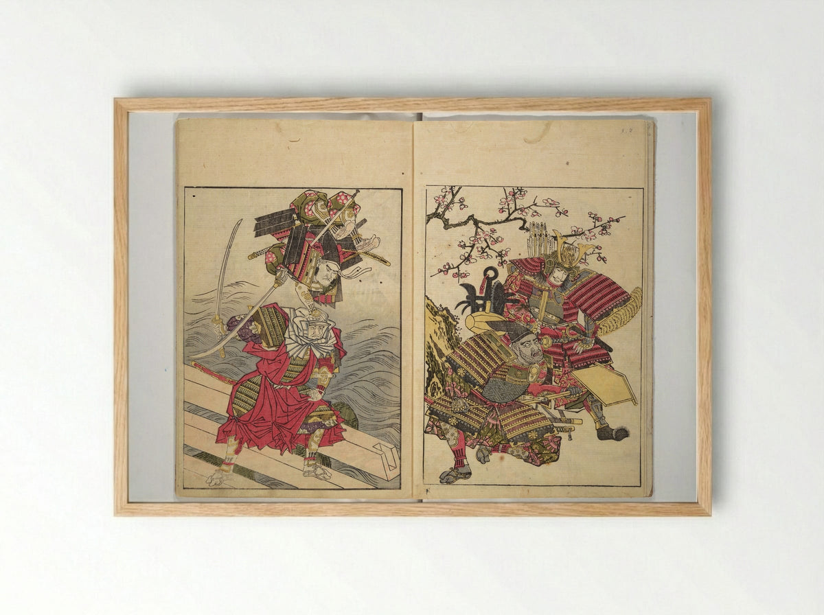 Picture Book of the Warriors' Sandals - Kitao Shigemasa - Framed Print Wood